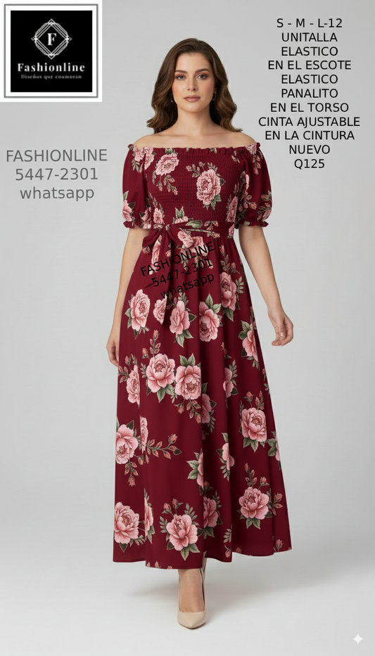 Vestido con Cinta Ajustable en la Cintura