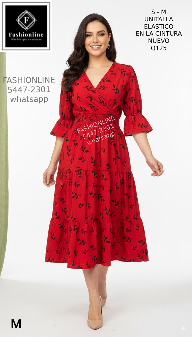 Vestido Estampado Hojas S - M