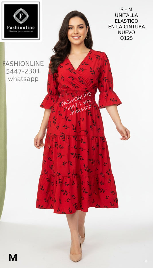 Vestido Estampado Hojas S - M