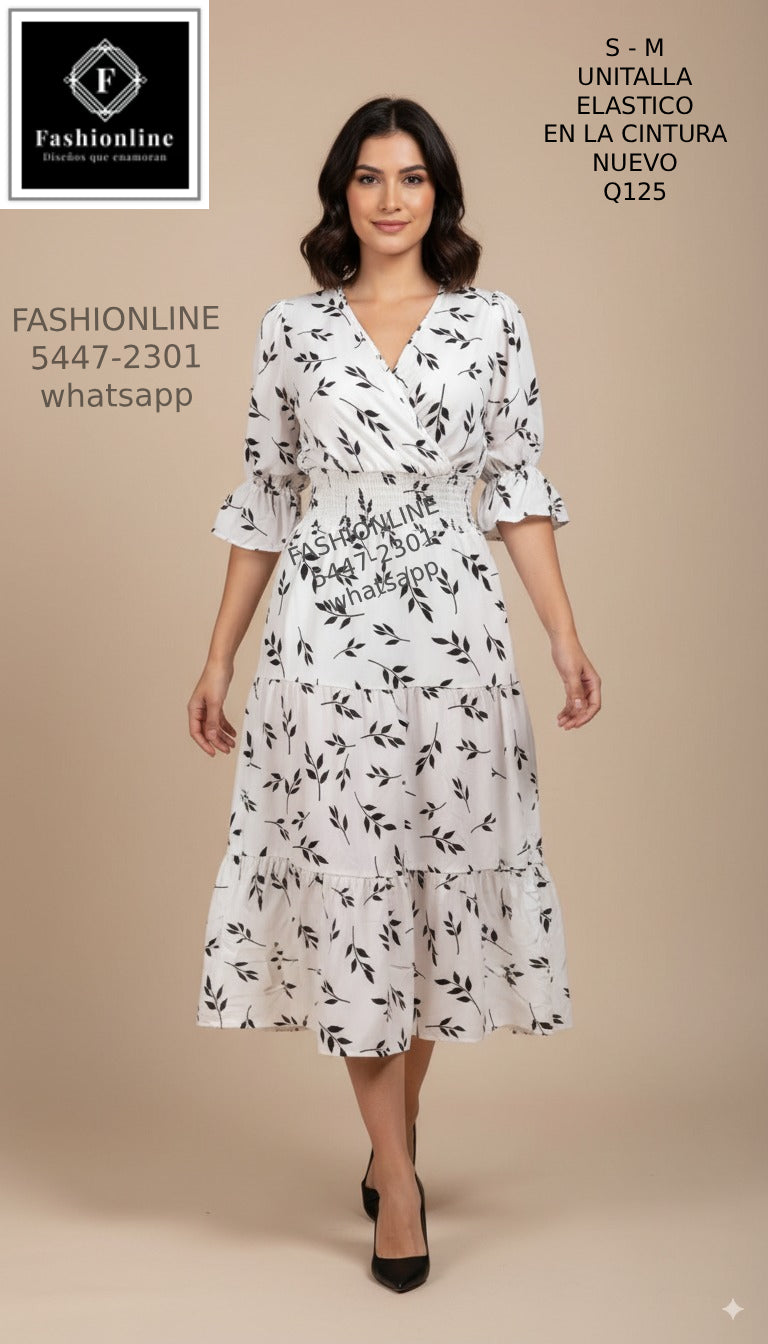 Vestido Estampado Hojas S - M