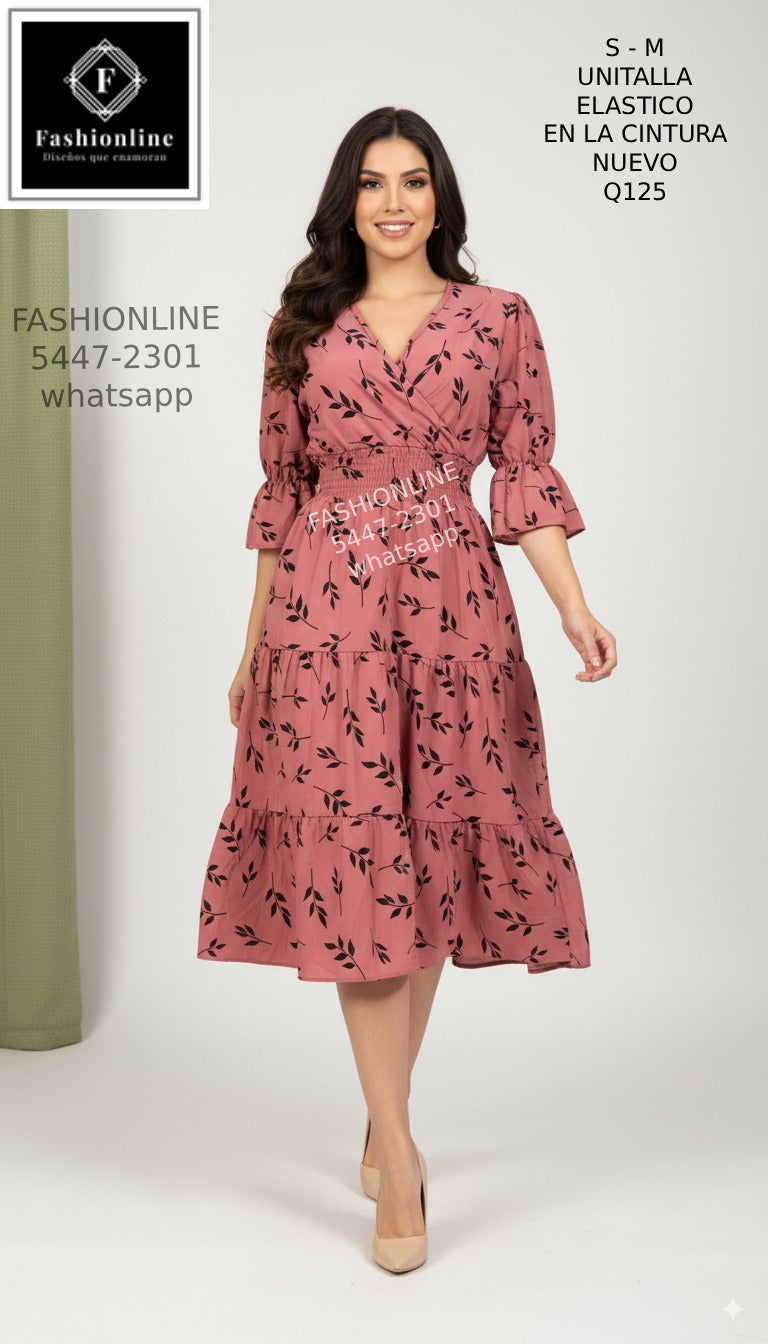 Vestido Estampado Hojas S - M