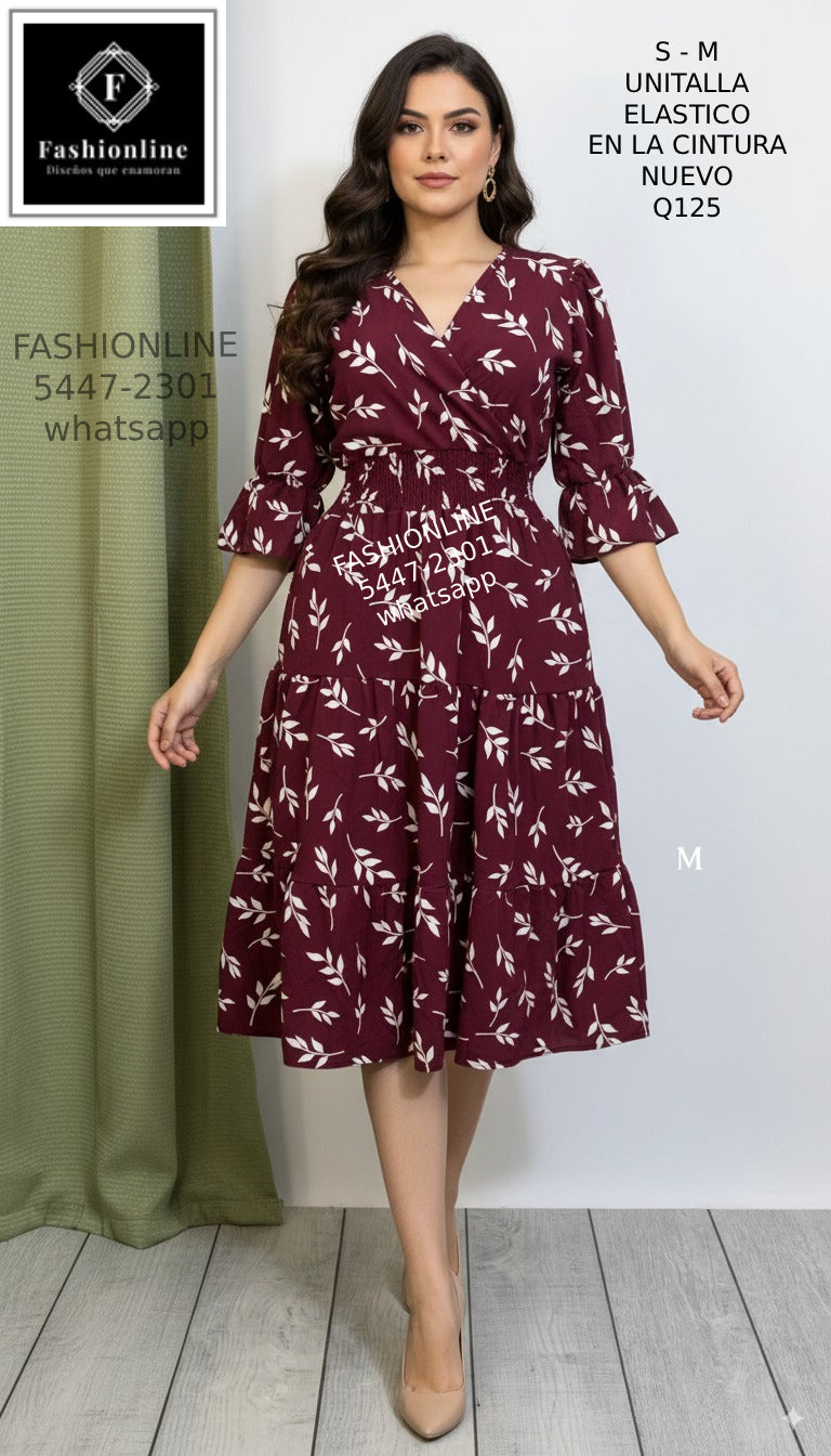 Vestido Estampado Hojas S - M