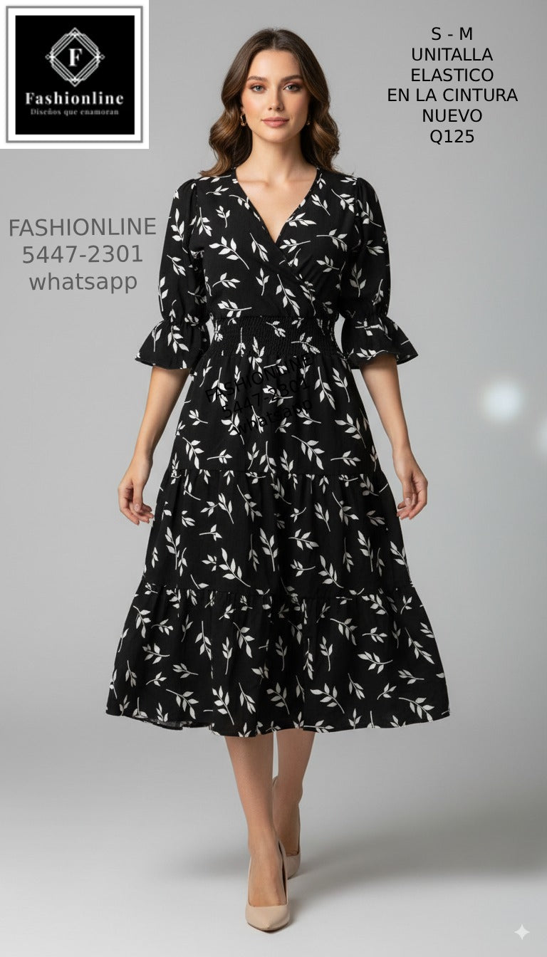 Vestido Estampado Hojas S - M