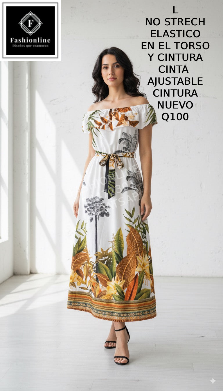 Vestido con Cinta Ajustable en la CIntura