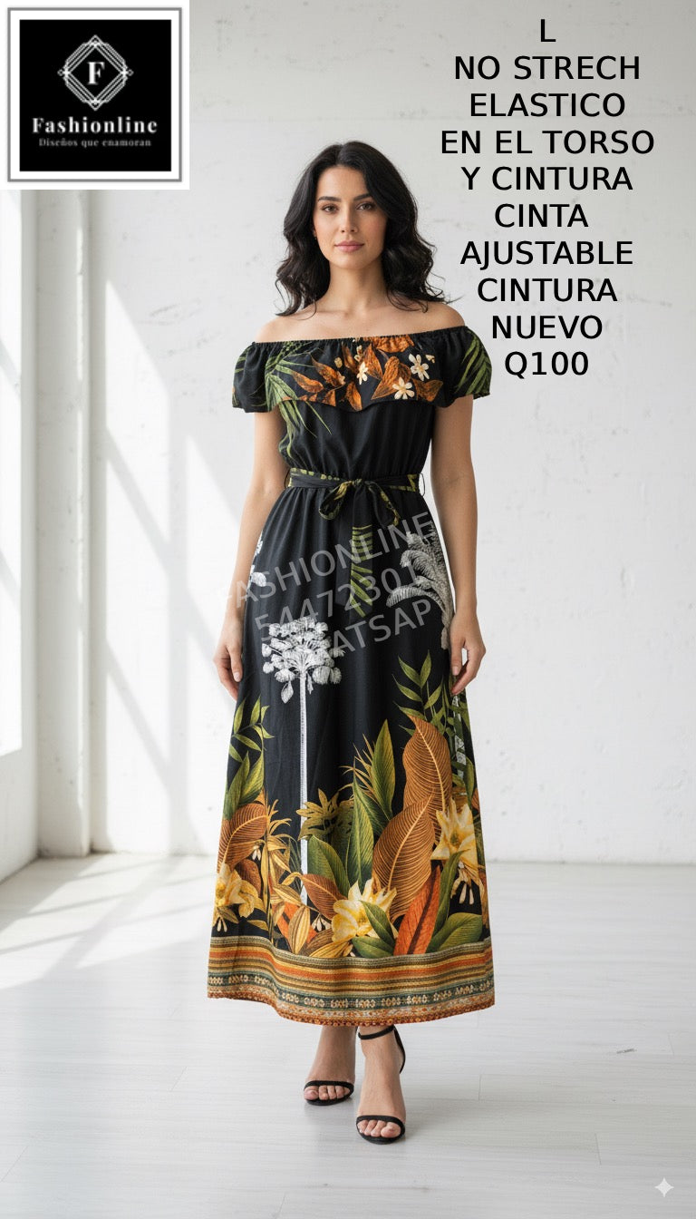 Vestido con Cinta Ajustable en la CIntura