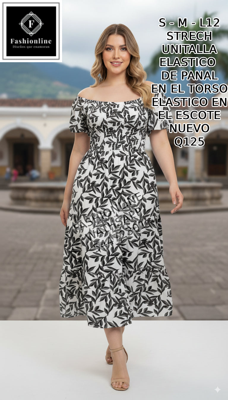 Vestido Elastico en el Torso