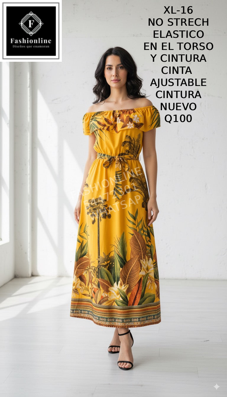 Vestido con Cinta Ajustable en la CIntura