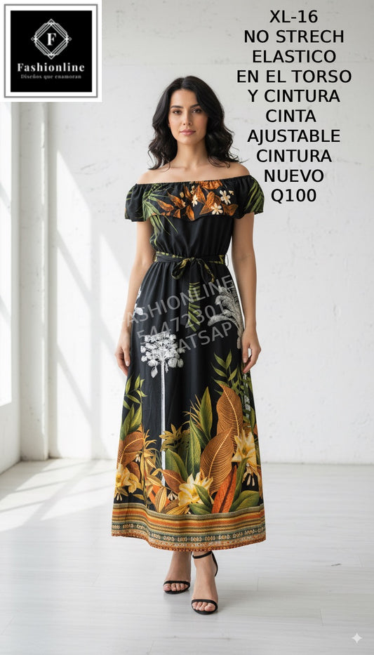 Vestido con Cinta Ajustable en la CIntura