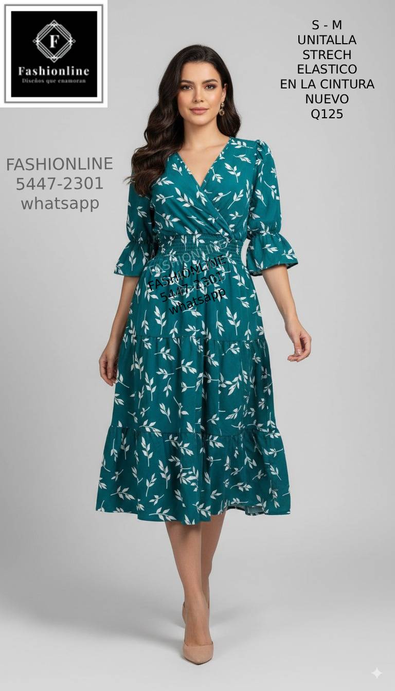 Vestido Estampado Hojas S - M